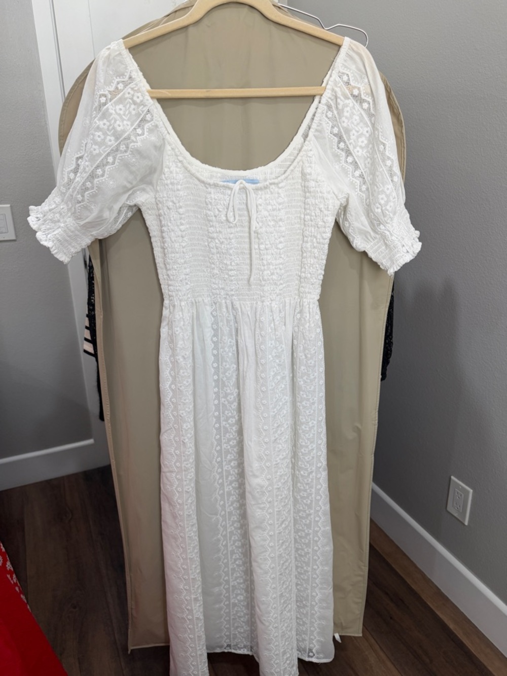 Hill House Madeline Nap Dress in White Broderie Voile, Size Small